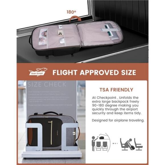 LOVEVOOK 40L Travel Backpack for Women & Men, Large Carry on Backpack for main image 5